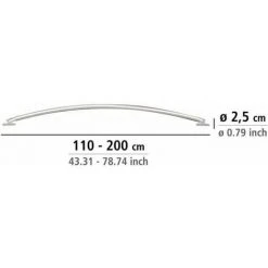 WENKO Barre De Douche Arrondie Extensible, Barre De Douche Télescopique, Longueur Adaptable, à Percer, Matériel De Fixation Inclus, Aluminium Inox, 110-200 Cm, ø2.5 Cm, Brillant -Rideau et tringle Soldes 2024 6579539 4