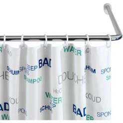 WENKO Barre De Douche Angle Universelle, Tringle Douche Angle, Longueur Adaptable Avec 3 Possibilités De Combinaison, à Percer, Matériel De Fixation Inclus, Aluminium - Plastique, Ø 2,5 Cm, Brillant
