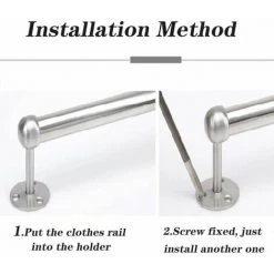 LUCKY-88 Siège De Tête Rond épaissi En Acier Inoxydable Tube De Passage De Vêtements En Acier Inoxydable 25 Siège De Tête Rond 2 Avec Ensemble D'accessoires -Rideau et tringle Soldes 2024 65800004 3