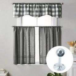 LUCKY-88 Siège De Tête Rond épaissi En Acier Inoxydable Tube De Passage De Vêtements En Acier Inoxydable 25 Siège De Tête Rond 2 Avec Ensemble D'accessoires -Rideau et tringle Soldes 2024 65800004 4