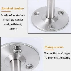 LUCKY-88 Siège De Tête Rond épaissi En Acier Inoxydable Tube De Passage De Vêtements En Acier Inoxydable 25 Siège De Tête Rond 2 Avec Ensemble D'accessoires -Rideau et tringle Soldes 2024 65800004 5