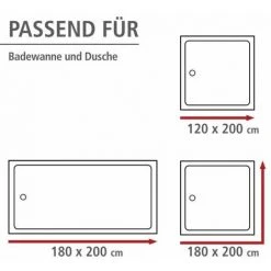 WENKO Rideau De Douche Antimoisissure Astera Comfort Flex, Rideau De Douche Original, Lavable En Machine Et Waterproof, 10 Anneaux Rideau De Douche Intégrés, Polyester, 180x200 Cm, Gris - Blanc - Blanc -Rideau et tringle Soldes 2024 6580404 4