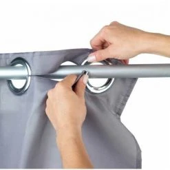 WENKO Rideau De Douche Comfort Flex, Rideau De Douche 180x200 Cm, Lavable En Machine Et Imperméable à L'eau, 10 Anneaux Rideau De Douche Intégrés, 100% Polyester, 180x200 Cm, Gris - Gris -Rideau et tringle Soldes 2024 6580484 4