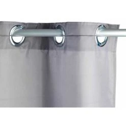 WENKO Rideau De Douche Comfort Flex, Rideau De Douche 180x200 Cm, Lavable En Machine Et Imperméable à L'eau, 10 Anneaux Rideau De Douche Intégrés, 100% Polyester, 180x200 Cm, Gris - Gris -Rideau et tringle Soldes 2024 6580484 5