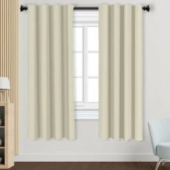 YIENJAOY Rideaux Occultants Isolant Thermique, Rideaux Pour Chambre Fille, Design Moderne à Oeillets, 108x137 CM , 2 Pièces,5#