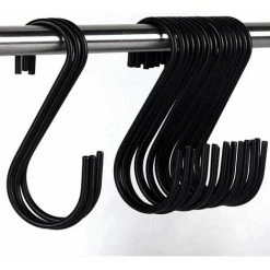 KAEJYIUT Lot De 30 Crochets En S En Acier Inoxydable Crochet En Forme De S Crochets En Métal Crochets Pour Cuisine Salle De Bain Chambre à Coucher, (Noir) (Black)