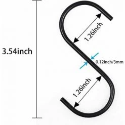 KAEJYIUT Lot De 30 Crochets En S En Acier Inoxydable Crochet En Forme De S Crochets En Métal Crochets Pour Cuisine Salle De Bain Chambre à Coucher, (Noir) (Black) -Rideau et tringle Soldes 2024 65811028 3