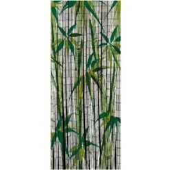 WENKO Rideau Bambou, Rideau De Porte, "bambou", Rideau Mouche, Bambou, 90x200 Cm, Multicolore - Multicolore
