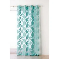 HOMEMAISON Voilage En Jacquard à Imprimés Géométriques Blanc 140 X 245 Cm - Blanc