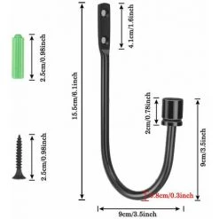 FVO 2 Pièces De Retenue De Rideau En Métal, Embrasses De Draperie Décoratives Fixées Au Mur Avec Vis, Retenues De Traitement De Fenêtre Robustes Pour La Décoration Intérieure, Noir -Rideau et tringle Soldes 2024 66998941 3