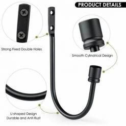 FVO 2 Pièces De Retenue De Rideau En Métal, Embrasses De Draperie Décoratives Fixées Au Mur Avec Vis, Retenues De Traitement De Fenêtre Robustes Pour La Décoration Intérieure, Noir -Rideau et tringle Soldes 2024 66998941 4