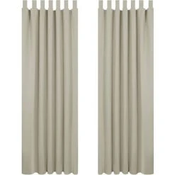GGNRALNY Lot De 2 Rideaux à Pattes Occultant Thermiques Isolation Anti Chaleur Rideau Chambre Enfant Masion140x280cm Beige -Rideau et tringle Soldes 2024 67353757 3