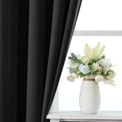 SKECTEN Lot De 2 Rideaux Occultants Thermiques - 140 X 240 Cm - Noir -Rideau et tringle Soldes 2024 68006176 5