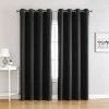 SKECTEN Lot De 2 Rideaux Isolants Thermiques 140x240cm Ombrage Draperies à Oeillets Décoration De Fenêtre Salon Chambre Hôtel Noir