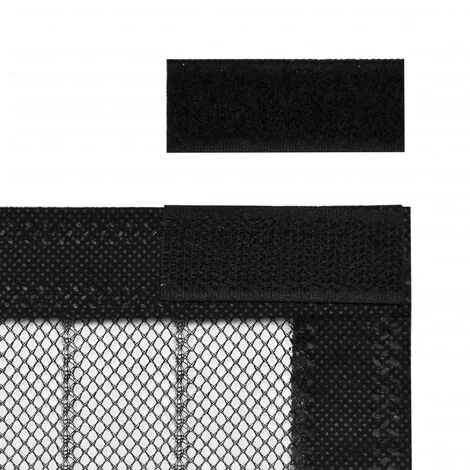 VidaXL Rideau De Porte Contre Insectes 210x100cm 2 Pcs Magnétique Noir - Noir 5 VidaXL Rideau De Porte Contre Insectes 210x100cm 2 Pcs Magnétique Noir - Noir – Image 5