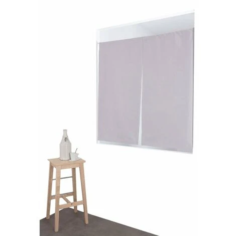 RIDEAUDISCOUNT Paire De Vitrages Occultant 60 X 120 Cm Passe Tringle Uni Gris Galet - Gris 2 RIDEAUDISCOUNT Paire De Vitrages Occultant 60 X 120 Cm Passe Tringle Uni Gris Galet - Gris – Image 2