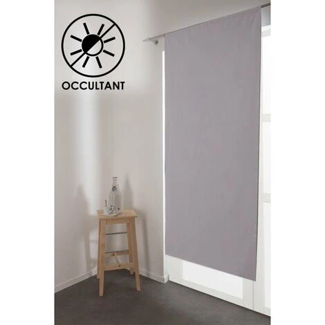 RIDEAUDISCOUNT Vitrage Occultant 90 X 210 Cm Passe Tringle Uni Gris Galet - Gris 5 RIDEAUDISCOUNT Vitrage Occultant 90 X 210 Cm Passe Tringle Uni Gris Galet - Gris – Image 5