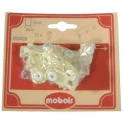 MOBOIS - Galet Pour Tringle Chemin De Fer - Lot De 12 - 24x16 Mm