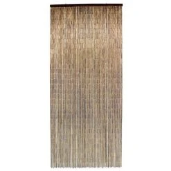 MOREL - Rideau De Porte Acajou Bâtonnets Bambou Vernis - 90x200 Cm