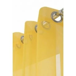 RIDEAUDISCOUNT Paire De Voilages 135 X 240 Cm à Oeillets Mat Classique Simple Jaune Yuzu - Jaune