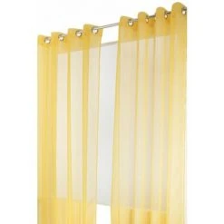 RIDEAUDISCOUNT Paire De Voilages 135 X 240 Cm à Oeillets Mat Classique Simple Jaune Yuzu - Jaune 8 RIDEAUDISCOUNT Paire De Voilages 135 X 240 Cm à Oeillets Mat Classique Simple Jaune Yuzu - Jaune -Rideau et tringle Soldes 2024 8847365 4