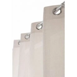 RIDEAUDISCOUNT Rideau 140 X 240 Cm à Oeillets Chiné Tamisant Authentique Beige - Ecru