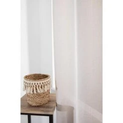 RIDEAUDISCOUNT Rideau 140 X 240 Cm à Oeillets Chiné Tamisant Authentique Beige - Ecru -Rideau et tringle Soldes 2024 9486667 3
