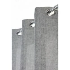 RIDEAUDISCOUNT Rideau Tamisant Authentique à Oeillets 140 X 240 Cm Chiné Gris - Gris