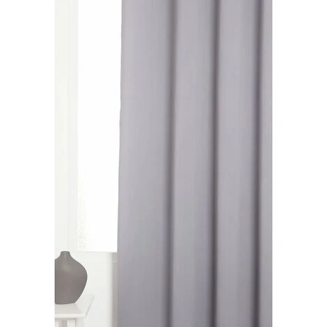 RIDEAUDISCOUNT Rideau Occultant 140 X 240 Cm à Oeillets Mat Lourd Solide Uni Gris - Gris 3 RIDEAUDISCOUNT Rideau Occultant 140 X 240 Cm à Oeillets Mat Lourd Solide Uni Gris - Gris – Image 3